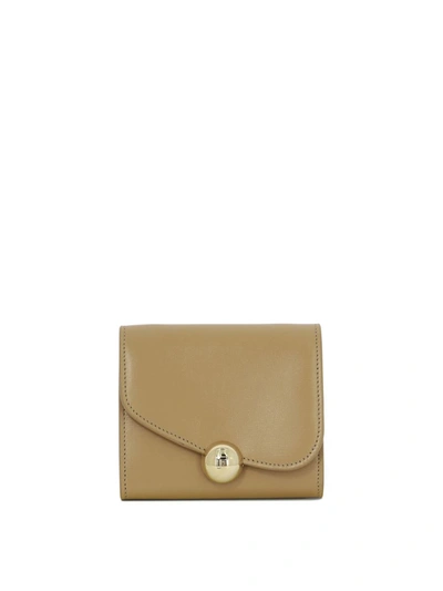 Ferragamo Wallet With Chain In Beige