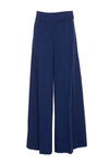 Pinko Single Pleated Palazzo Pants With Hidden Closure In Blue