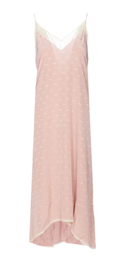 Zadig & Voltaire Zadig&voltaire Womens Primerose Risty Jacquard-print Lace-embroidered Silk Midi Dress In Pink