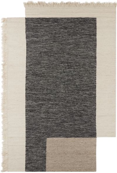 Ferm Living Off-white & Gray Counter Rug In Off White/coffee