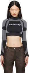 Misbhv Black Cropped Sport Top In Black/white