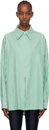 Gauge81 White & Green Cosala Shirt In White/ Evergreen