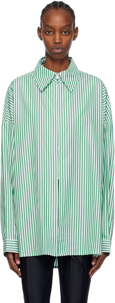 Gauge81 White & Green Cosala Shirt In White/ Evergreen