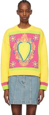 MOSCHINO YELLOW INTARSIA SWEATER