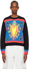 MOSCHINO BLACK INTARSIA SWEATER