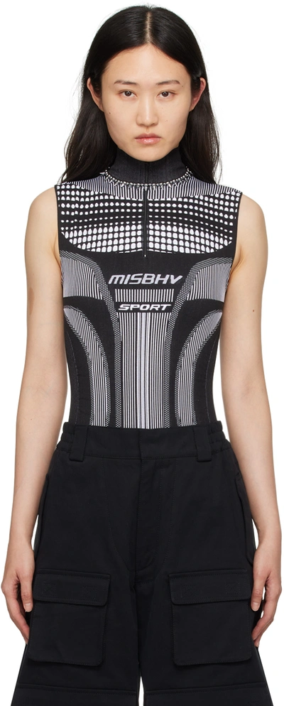 Misbhv Black & White Europa Bodysuit In Black/white