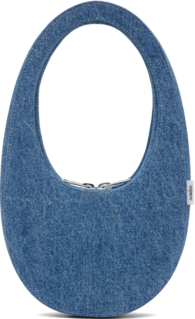 Coperni Blue Mini Swipe Bag In Wasblu Washed Blue