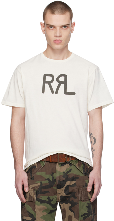 Rrl Off-white Ranch T-shirt In Paper White