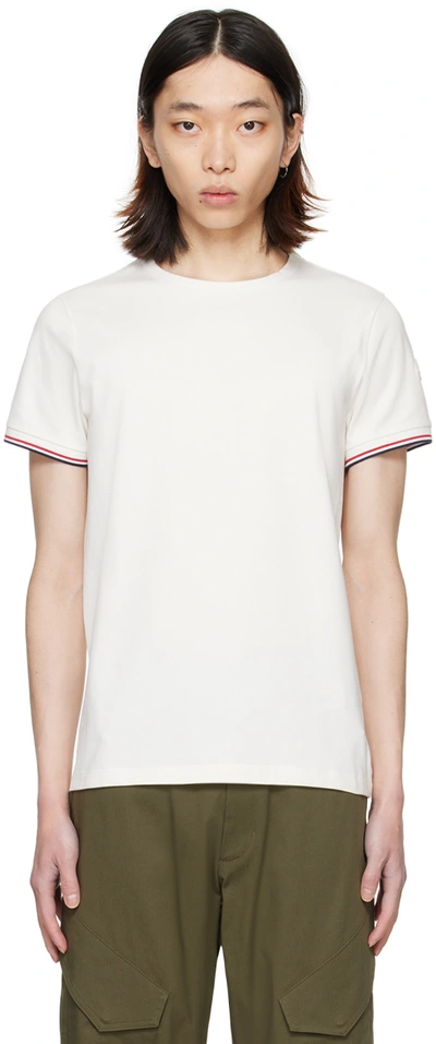 Moncler White Striped T-shirt In White 004