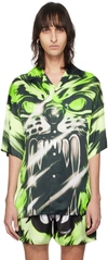 Gerrit Jacob Green & Black Printed Shirt In Green