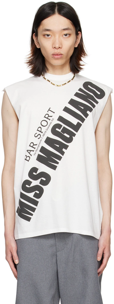 Magliano Slogan-print Cotton Tank Top In 10 Merch White