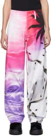Gerrit Jacob Pink & White Printed Jeans In Pink