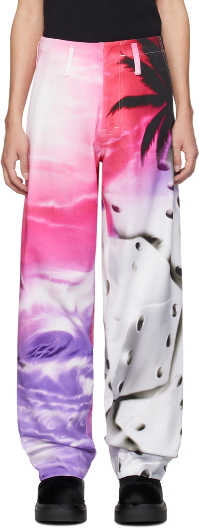 Gerrit Jacob Pink & White Printed Jeans