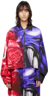 GERRIT JACOB BLUE & RED PRINTED DENIM JACKET