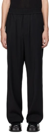 Ami Alexandre Mattiussi Black Elasticized Waist Trousers In Black/001