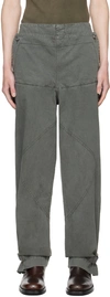 DION LEE GRAY SHELL TROUSERS