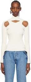 Coperni Off-white Cutout Sweater In Whte White