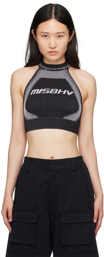 Misbhv Black & White Halter Sport Bra In Black/white