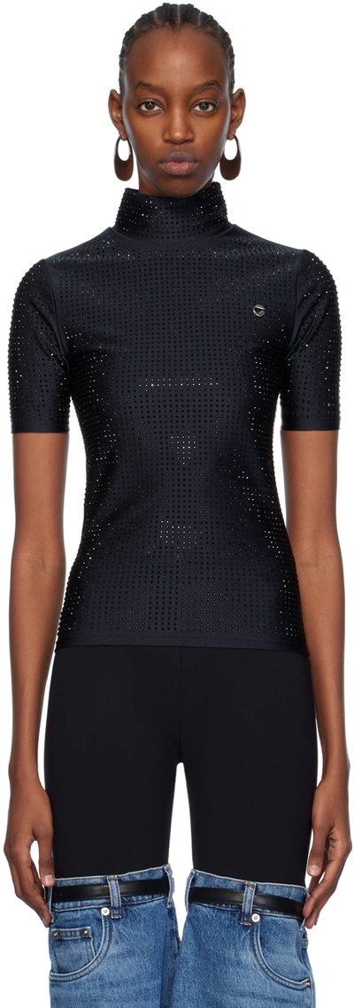 Coperni Black Crystal-embellished T-shirt