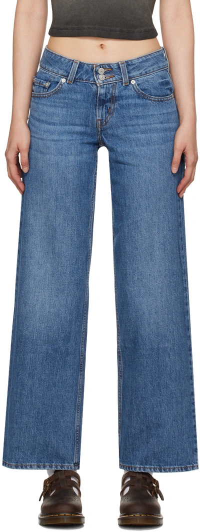 Levi's Blue Superlow Jeans In It's A Vibe