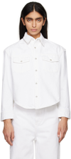 WARDROBE.NYC WHITE PRESS-STUD DENIM JACKET