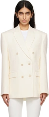 Wardrobe.nyc Neutral Contour Double-breasted Blazer In Off White