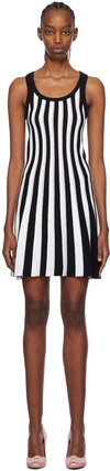 MOSCHINO WHITE & BLACK ARCHIVE STRIPES MINIDRESS