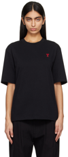 Ami Alexandre Mattiussi Ami Paris Black Ami De Coeur T Shirt In Black/001