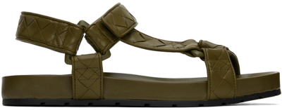 Bottega Veneta Khaki Trip Sandals In 2844-mud