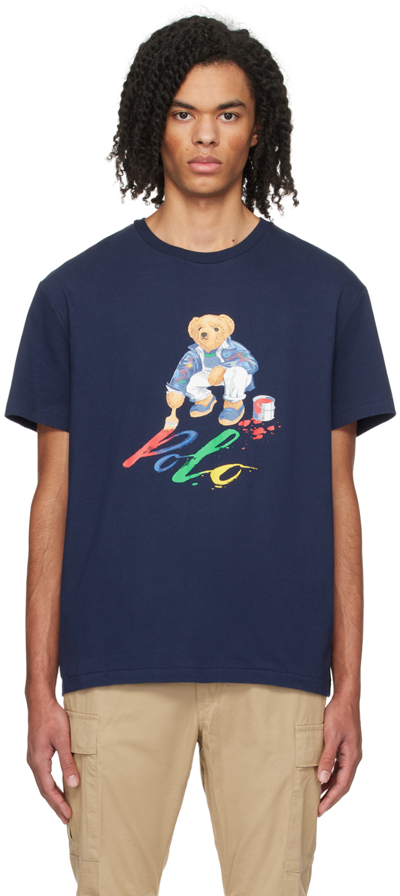 Polo Ralph Lauren Navy Polo Bear T-shirt In Cruise Navy Bear