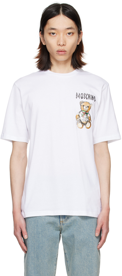 Moschino White Printed T-shirt In V1001