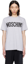 Moschino Gray Bonded Logo T-shirt In A1485