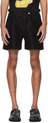 Egonlab Black Cinch Tab Swim Shorts In Black