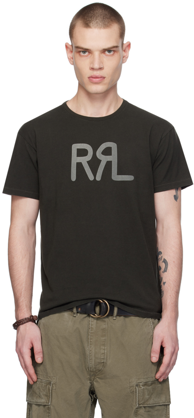 Rrl Black Ranch T-shirt In Faded Black Canvas