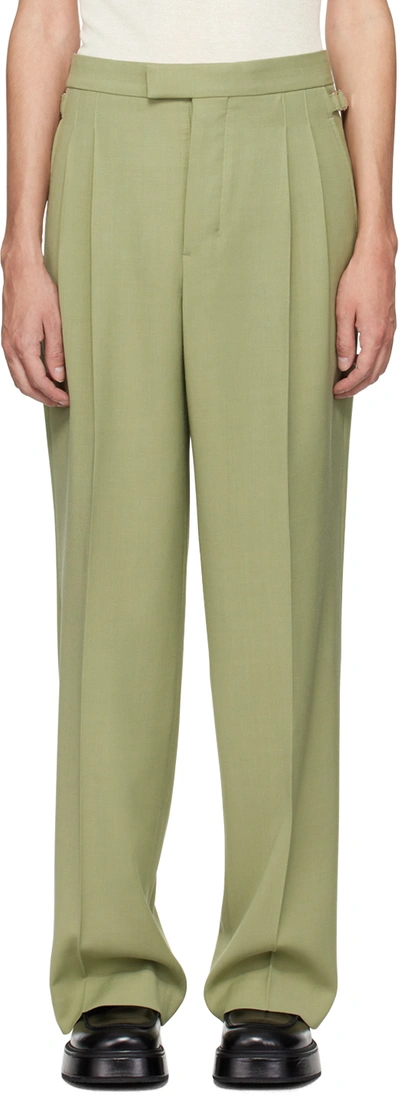 Ami Alexandre Mattiussi Large Fit Trousers Green For Men In Olive/351