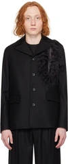 16arlington Ssense Exclusive Black Stratus Blazer In Black/black