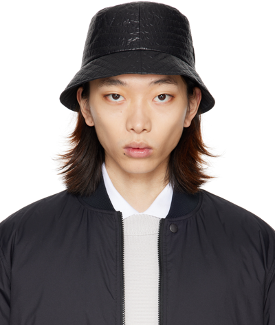 Moncler Black Logo Bucket Hat In Black S99