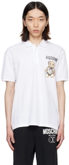 MOSCHINO WHITE PRINTED POLO