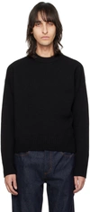 AMI ALEXANDRE MATTIUSSI BLACK DROPPED SHOULDER SWEATER