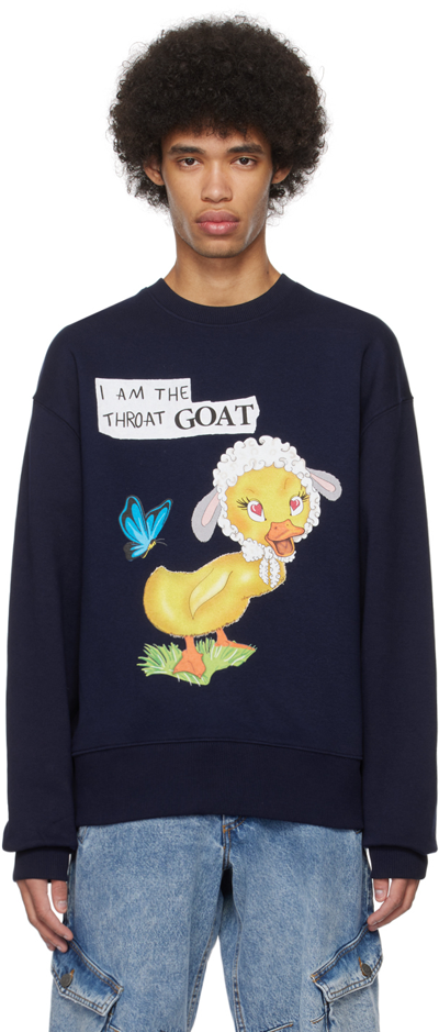 Egonlab Navy Goat Sweatshirt In Dark Blue