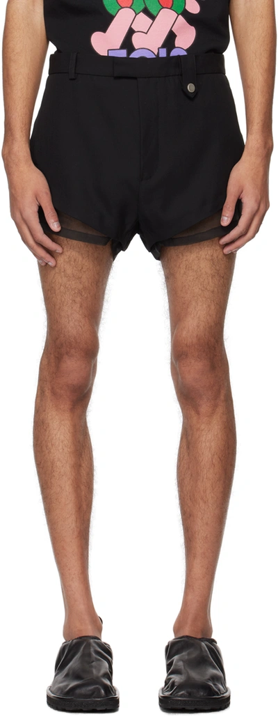Egonlab Black Exposed Lining Shorts