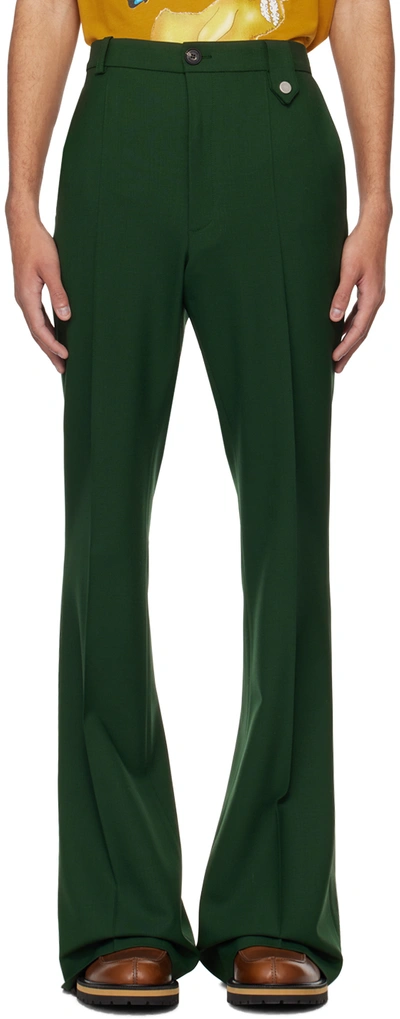 Egonlab Ssense Exclusive Green Mega Flared Trousers In Dark Green