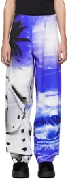 Gerrit Jacob Blue & White Printed Jeans In Blue