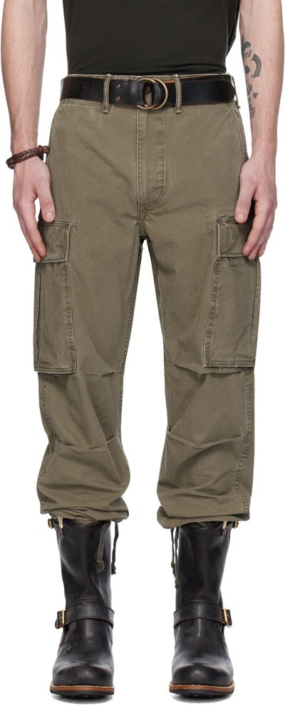 Rrl Green Surplus Cargo Pants In Dark Olive