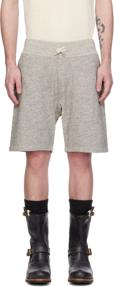 Rrl Gray Garment-dyed Shorts In Athletic Grey Heathr