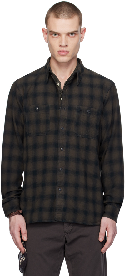 Rrl Black & Brown Check Shirt In Rl-701 Black/grey