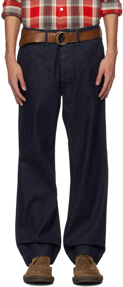 Rrl Indigo Field Denim Trousers In Rinse