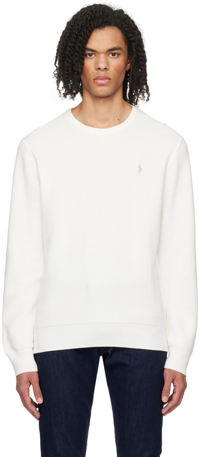 Polo Ralph Lauren Off-white Textured Sweater In Deckwash White