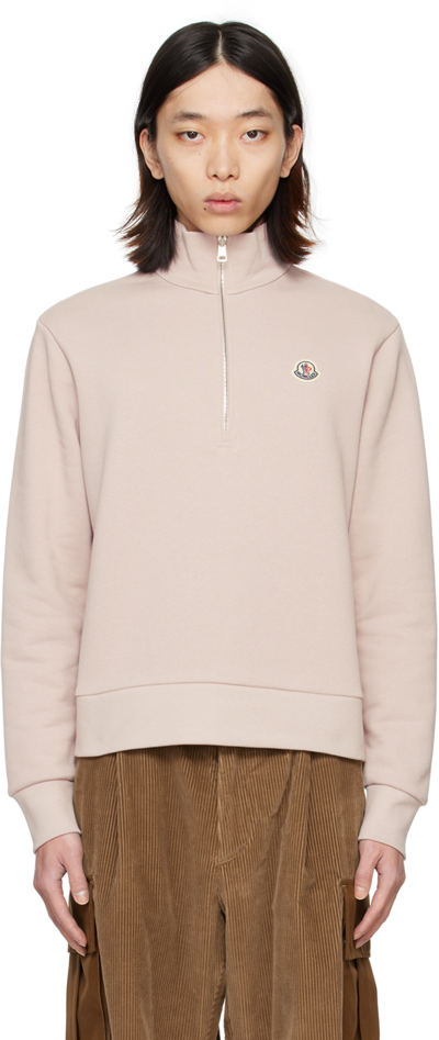 Moncler Pink Patch Jumper In Raspberry Icing 64d