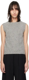 Ami Alexandre Mattiussi Gray Crewneck Vest In Light Grey/096